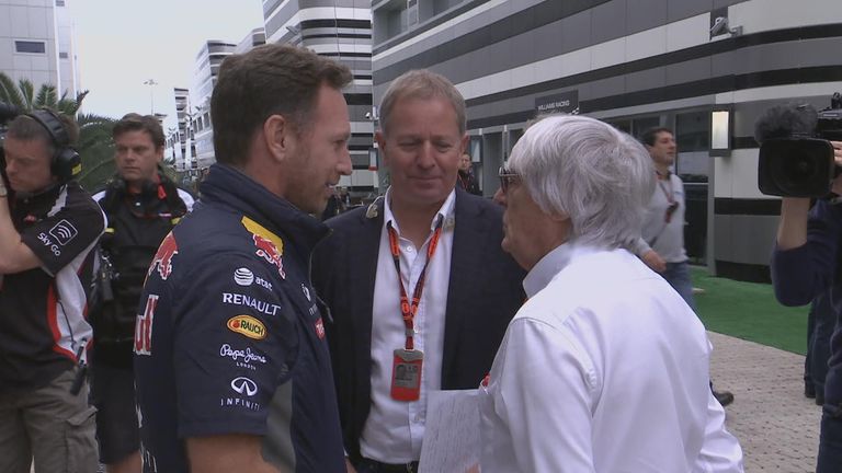 Christian Horner, Bernie Ecclestone and Martin Brundle talk