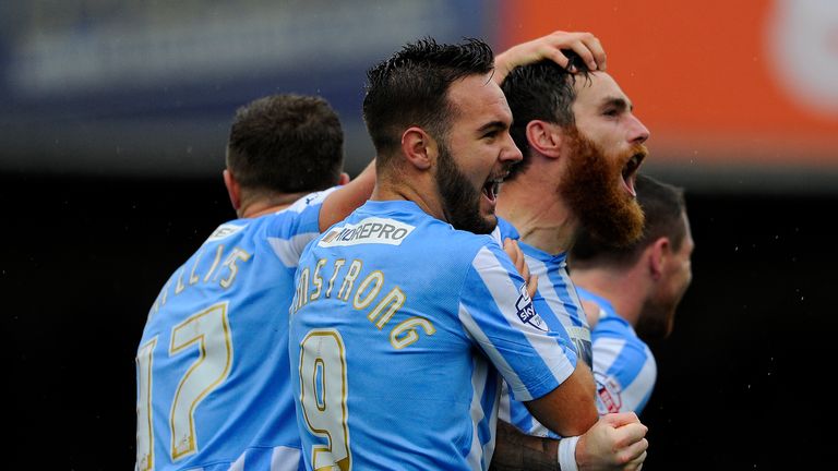 Romain Vincelot goal celeb, Swindon Town v Coventry City, Sky Bet League One