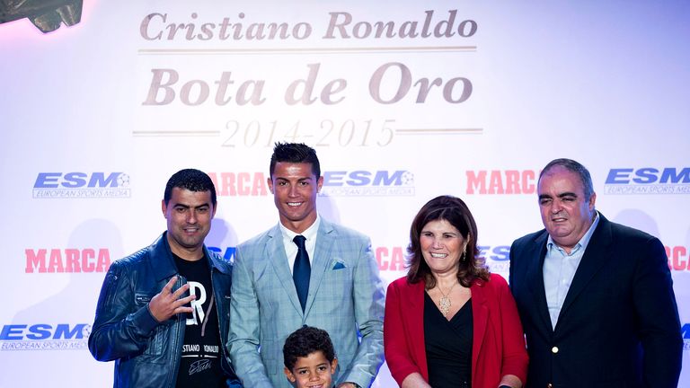 Ronaldo collected the award along with his family