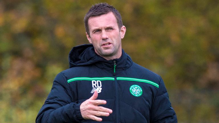 Celtic manager Ronny Deila takes training ahead of visit of Aberdeen
