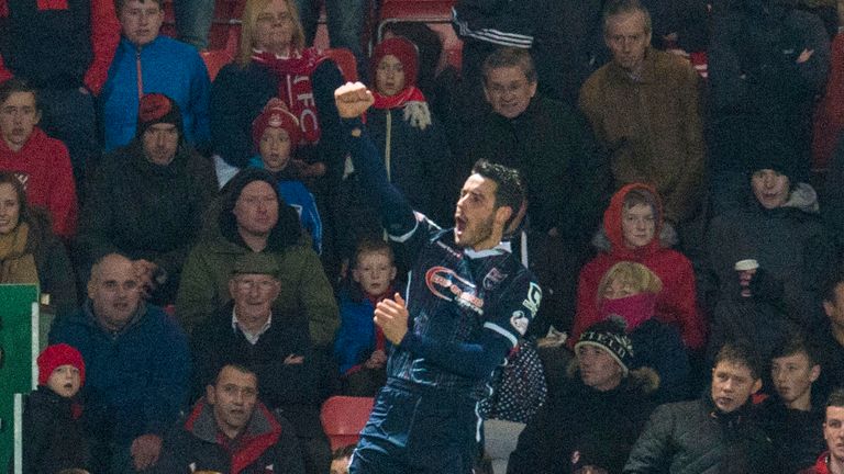 Ross County's Brian Graham celebrates after scoring his side's second goal against Aberdeen