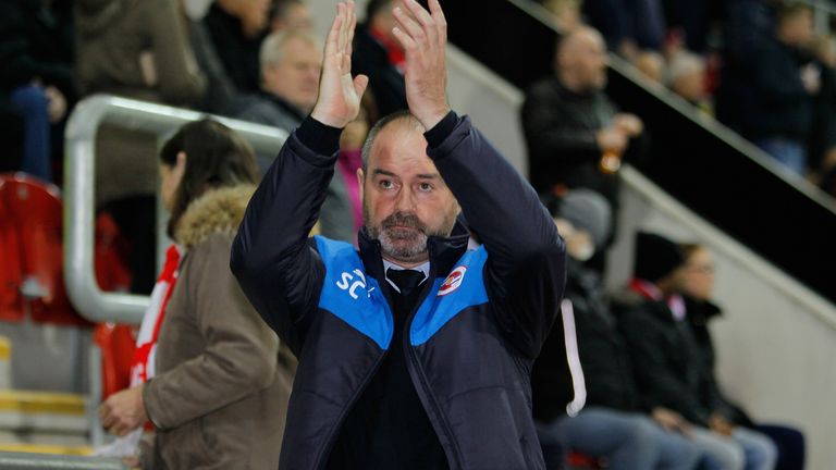 Reading manager Steve Clarke during the Sky Bet League Championship match at the New York Stadium, Rotherham.