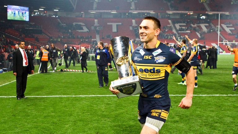Leeds' Kevin Sinfield with the trophy after the 2012 Grand Final