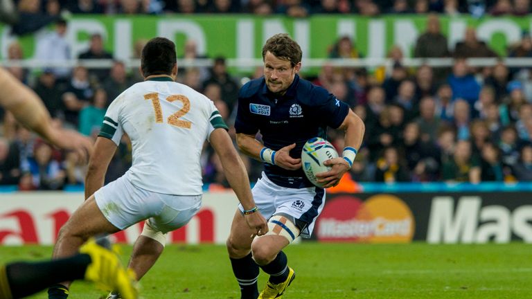 Scotland centre Peter Horne in action against South Africa
