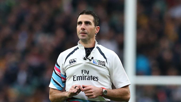 LONDON, ENGLAND - OCTOBER 18: Referee Craig Joubert looks on during the 2015 Rugby World Cup Quarter Final match between Australia and Scotland at Twickenh