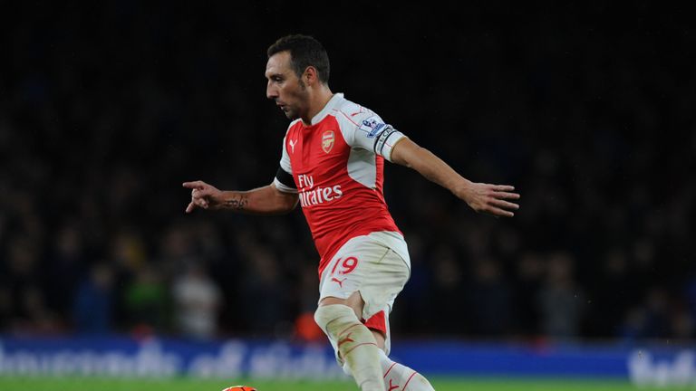 Santi Cazorla: In action against Everton at the Emirates stadium