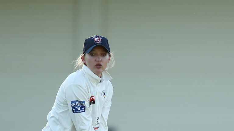  Sarah Taylor competes in the men's A-Grade match between Northern Districts and Port Adelaide 