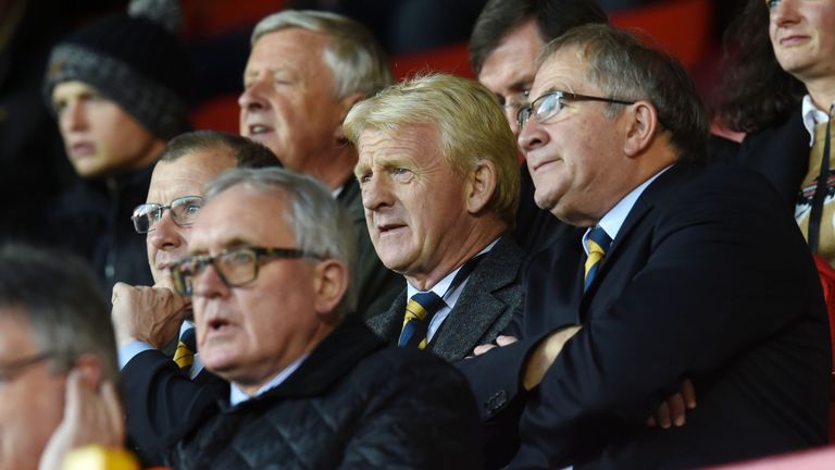 Gordon Strachan was in the stands alongside Scottish FA President Alan McRae and Chief Executive Stewart Regan