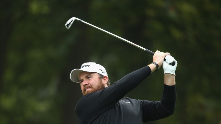 WOBURN, ENGLAND - OCTOBER 11:  Shane Lowry of Ireland plays his second shot on the third hole during the final round of the British Masters 