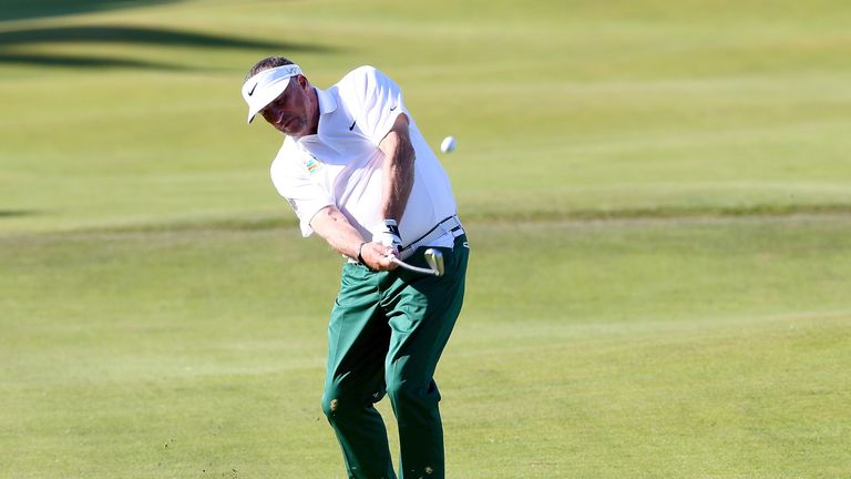 ST ANDREWS, SCOTLAND - SEPTEMBER 29:  Sir Ian Botham in action during the first practise round of the 2015 Alfred Dunhill Links Championship at The Old Cou