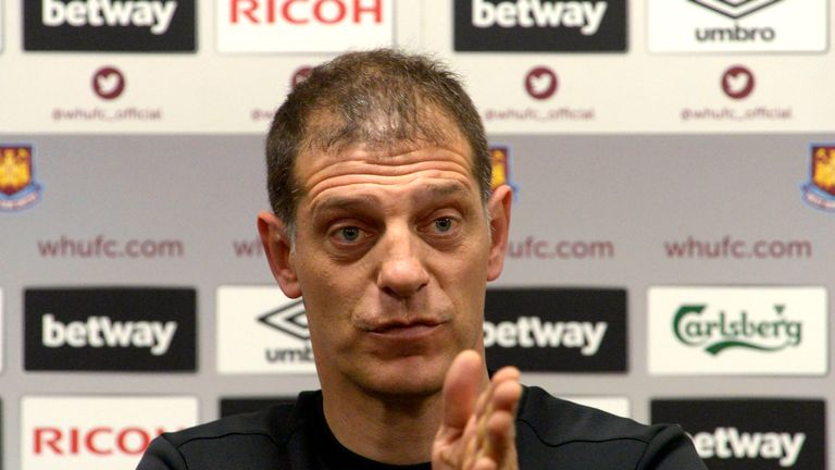 Slaven Bilic, manager of West Ham United, during a press conference