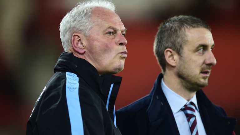 Aston Villa caretaker manager Kevin MacDonald (left) during the Capital One Cup, Fourth Round match at St Mary's, Southampton.
