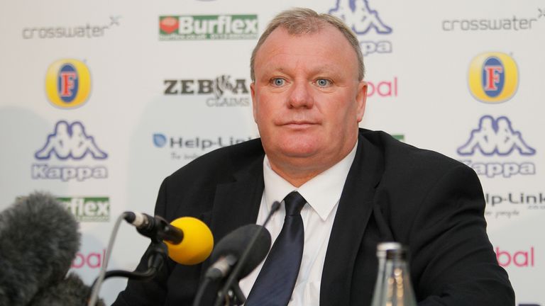 Steve Evans at his first press conference since becoming the new head coach at Leeds