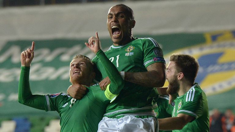 Steven Davis of Northern Ireland celebrates 