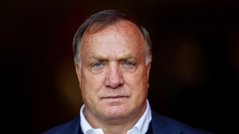 Sunderland manager Dick Advocaat prepares for kick-off against West Ham at the Stadium of Light