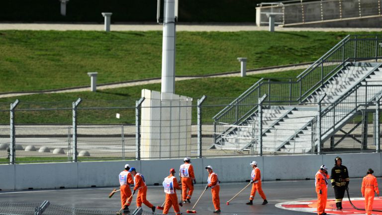 Track workers at 2015 Russian GP