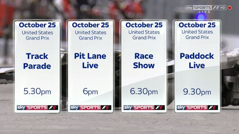 Don't miss the United States GP live on Sky Sports F1