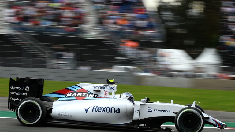 Valtteri Bottas lost his front wing after spinning into the wall