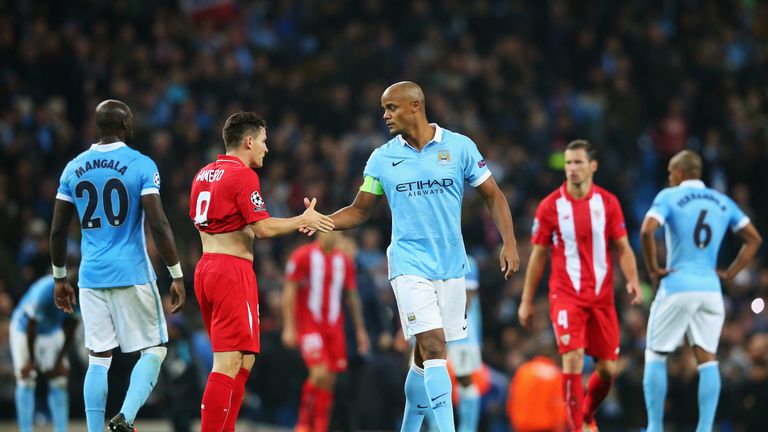 Vincent Kompany was restricted to a cameo appearance from the bench against Sevilla