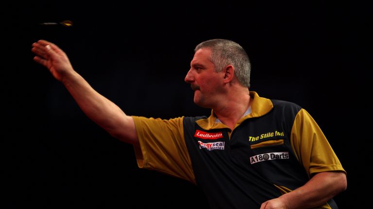 Wayne Jones of England throws against Adrian Lewis of England during Day 11 of the 2012 Ladbrokes.com World Darts Champions