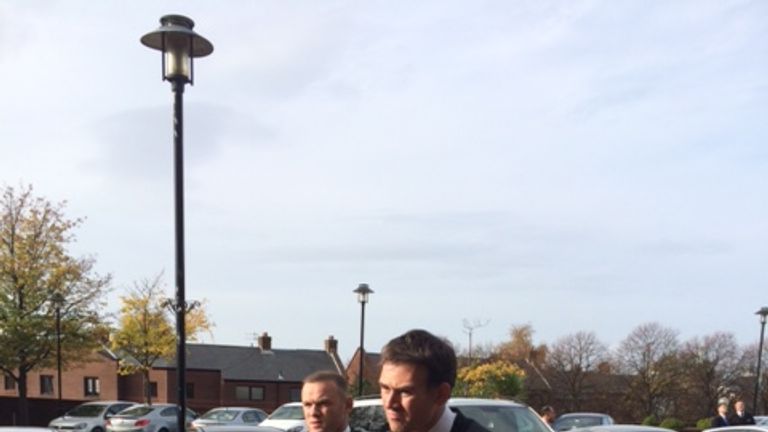 Wayne Rooney arrives for Howard Kendall's funeral in Liverpool