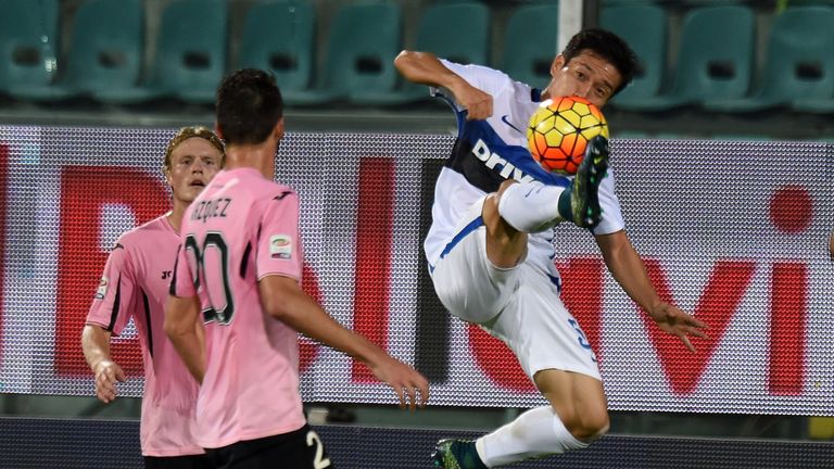  Yuto Nagatomo of Inter in action during the Serie a match between US Citta di Palermo and Inter Milan