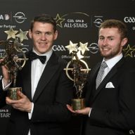 TJ Reid (left) and Jack McCaffrey with their player of the year awards