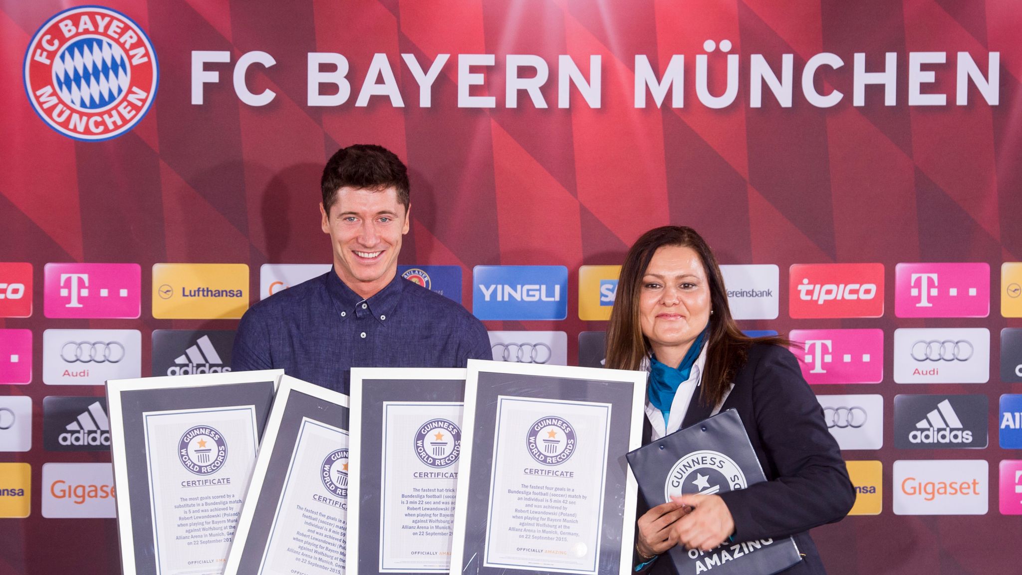 Robert Lewandowski honoured by Guinness Book of Records ...