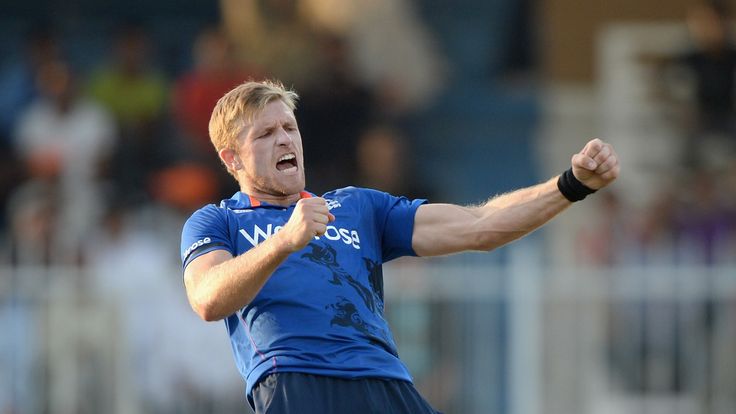 David Willey of England celebrates dismissing Mohammad Hafeez of Pakistan during the 3rd One Day International