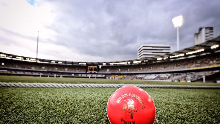 BRISBANE, AUSTRALIA - MARCH 03: (Editors note: A digital effects filter has been used for this image) A pink ball used for day and night cricket is seen du