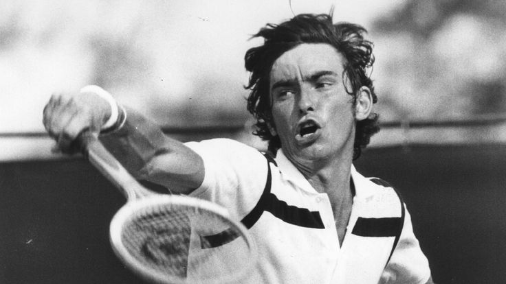 John Feaver in action at the Wimbledon Tennis Championships 1976