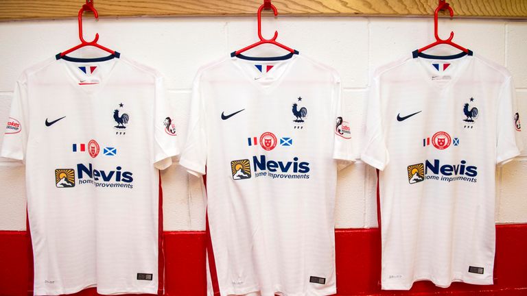 Hamilton labelled up 20 France second kits for their match against Aberdeen