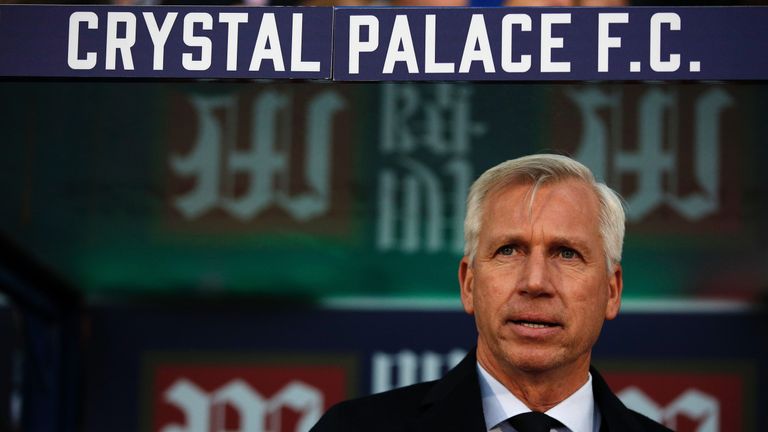 Crystal Palace manager Alan Pardew watches his players against his former club Newcastle United