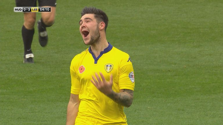 Alex Mowatt goal celeb, Huddersfield v Leeds United, Sky Bet Championship