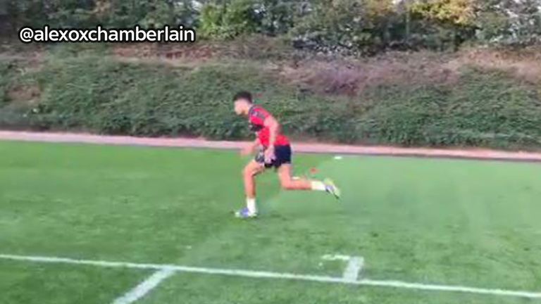 Alex Oxlade-Chamberlain posted a video of his sprint sessions on Instagram