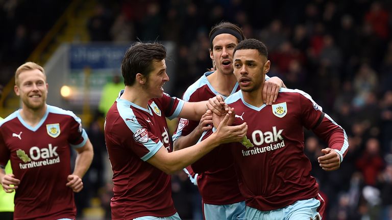 Andre Gray goal celeb, Burnley v Brighton, Sky Bet Championship