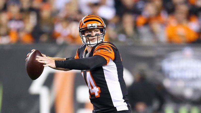 Andy Dalton completed 21 of 27 passes against the Browns