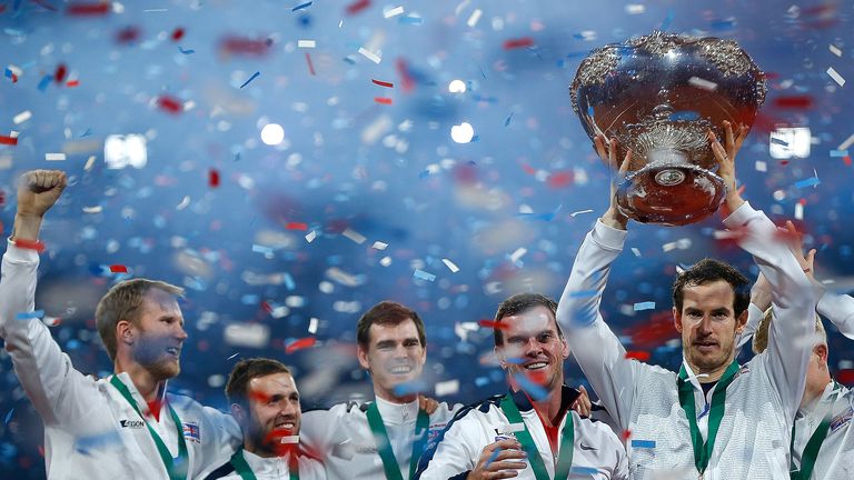 Great Britain and Andy Murray celebrate Davis Cup final glory
