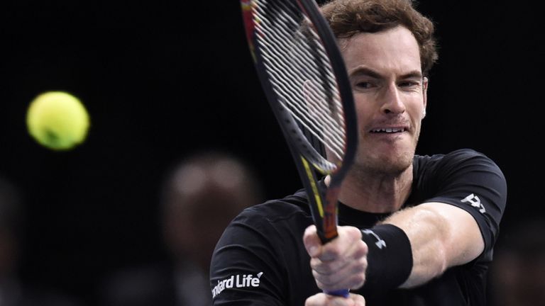 Britain's Andy Murray returns the ball to Croatia's Borna Coric