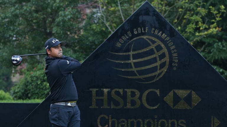 SHANGHAI, CHINA - NOVEMBER 04:  Anirban Lahiri of India hits his tee-shot on the first hole during the Pro Am event prior to the start of the WGC - HSBC Ch