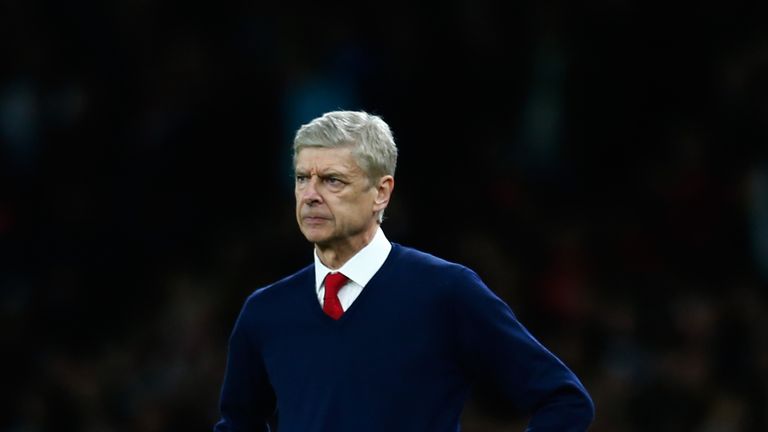 Arsene Wenger looks on during the Barclays Premier League match between Arsenal and Tottenham Hotspur