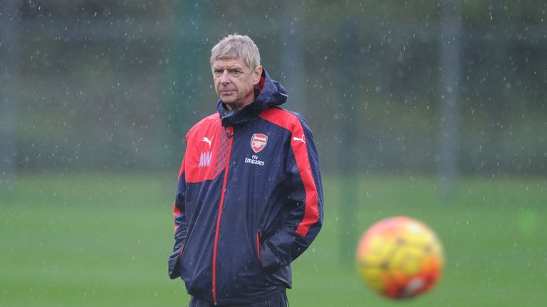 Arsenal manager Arsene Wenger during a training session