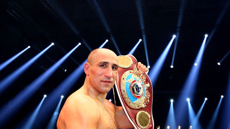 Arthur Abraham poses with his title belt