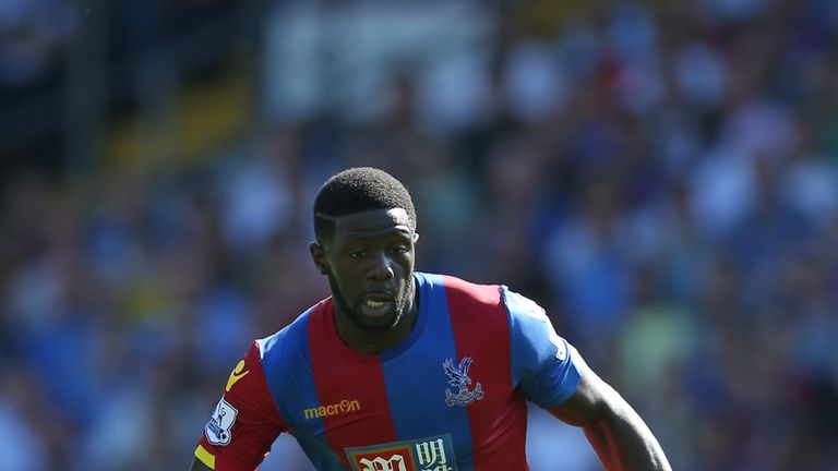 Bakary Sako of Crystal Palace in action during the Barclays Premier League match between Crystal Palace and Aston Villa