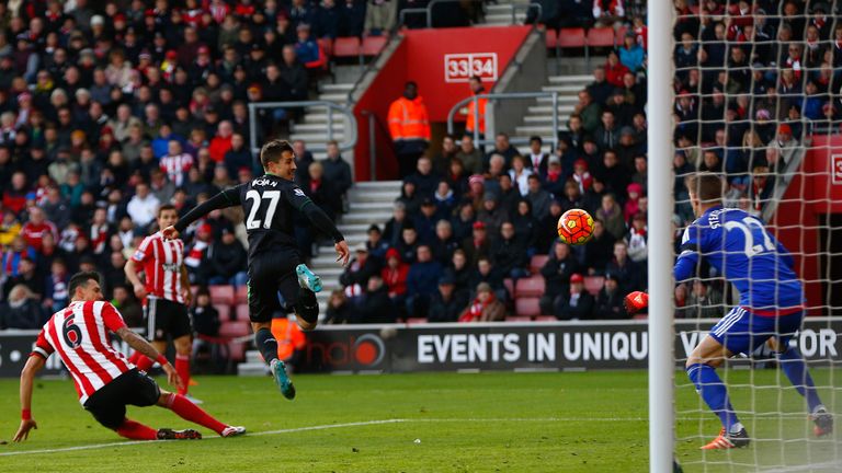 Bojan Krkic gives Stoke City the lead against Southampton
