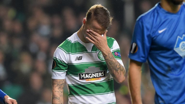 Celtic's Leigh Griffiths cuts a dejected figure