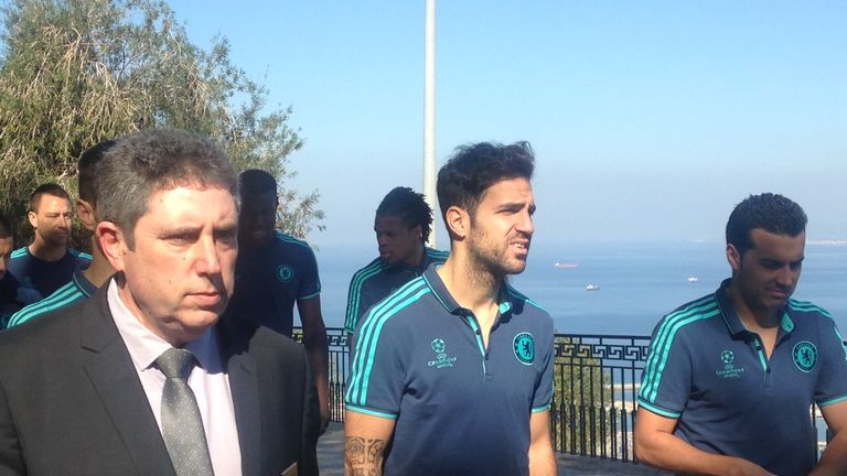 Cesc Fabregas and Pedro go for a morning stroll on Haifa