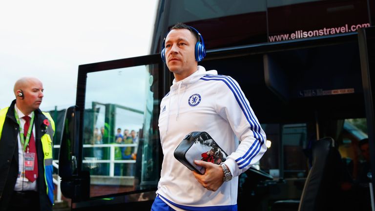 Chelsea captain John Terry departs the team bus at Stoke