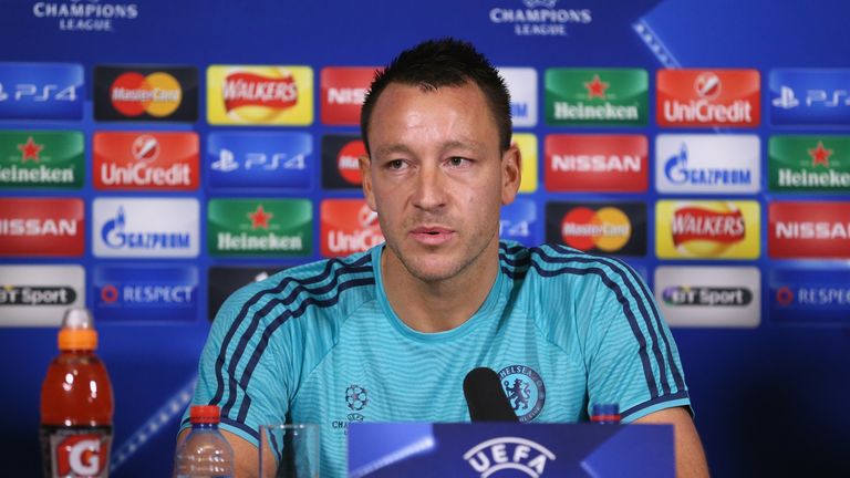 John Terry faces the media during a Chelsea press conference