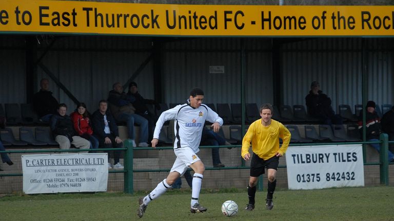 Chris Smalling playing for East Thurrock United against Maidstone United  // MUST CREDIT: STEVE TERRELL, MAIDSTONE UTD